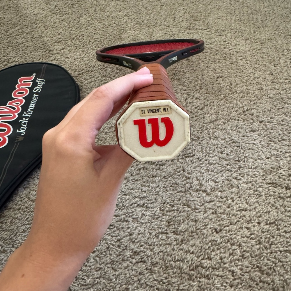 Vintage Wilson Jack Kramer Staff PWS Braided Graphite TENNIS RACQUET 4 1/2" L4 - Picture 9 of 10